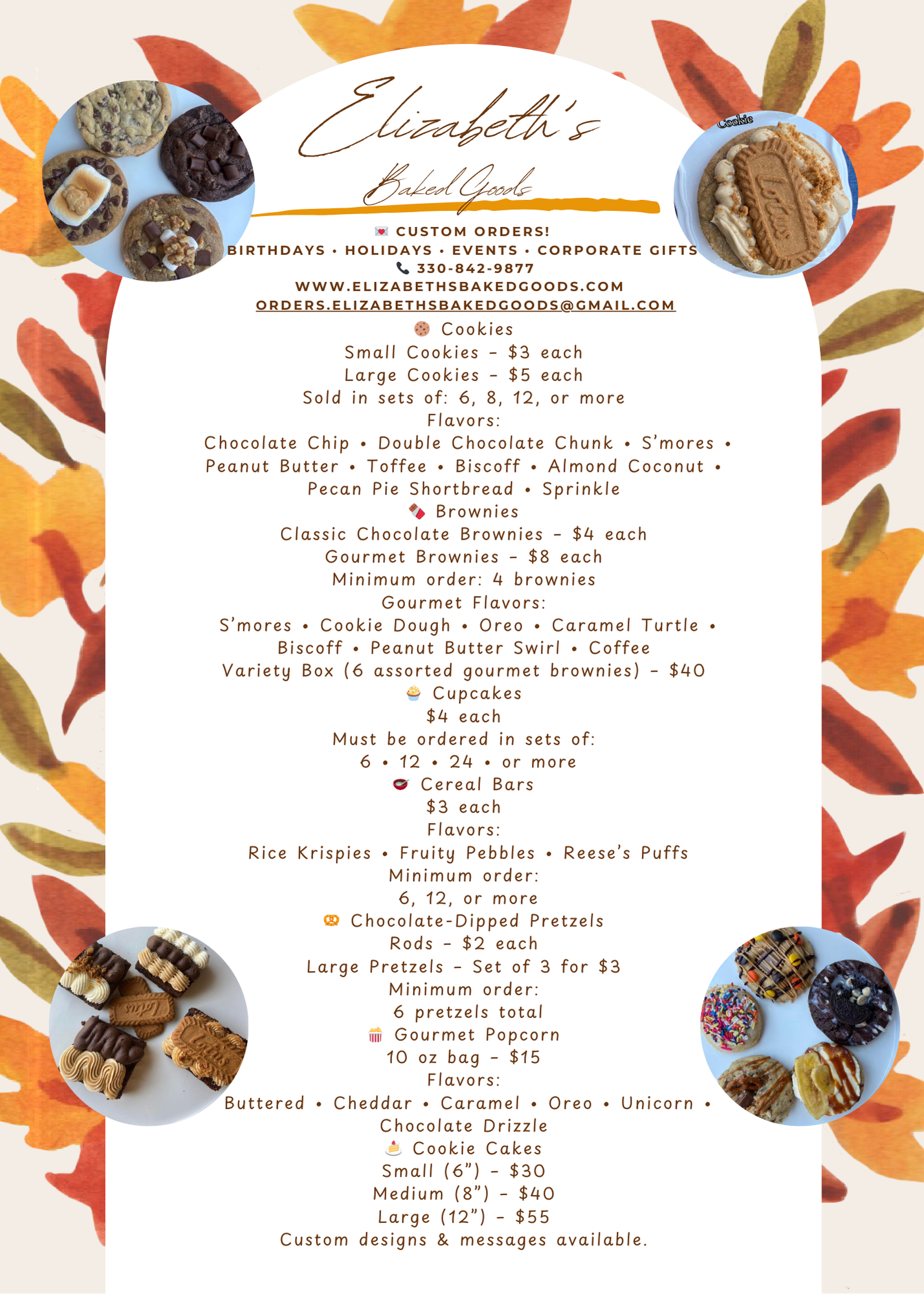 Elizabeth's Custom Menu